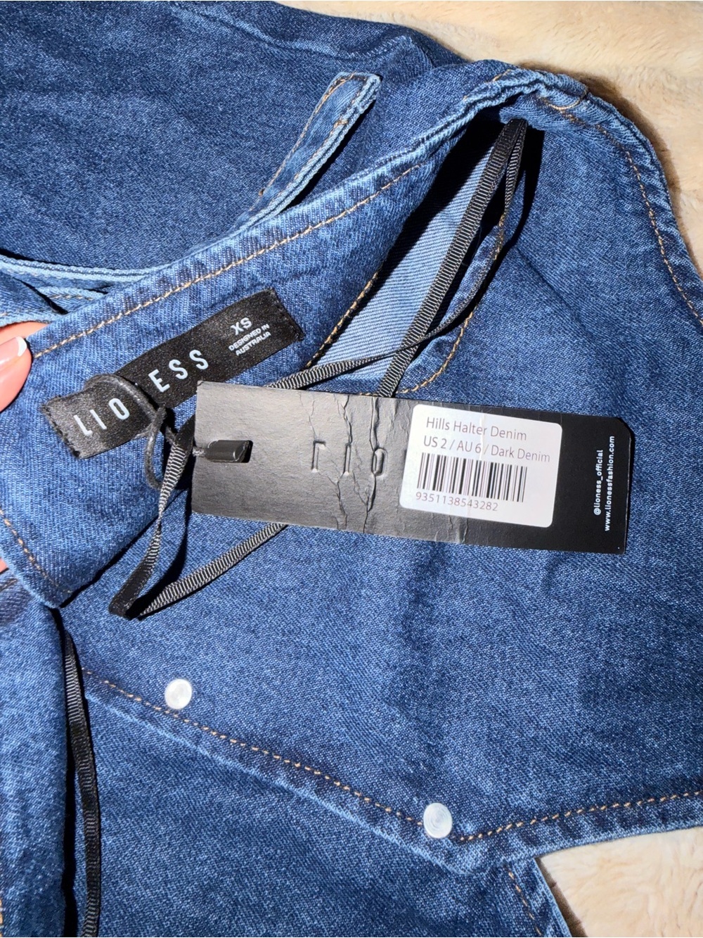 Lioness Denim Halter Top - Dark Denim - Picture 3 of 3